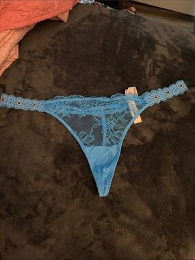 Victoria's Secret Blue Lace Thong